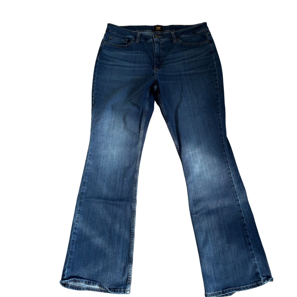 Lee Bootcut Jeans Womens‎ 16L Blue Denim Stretch Mid Rise